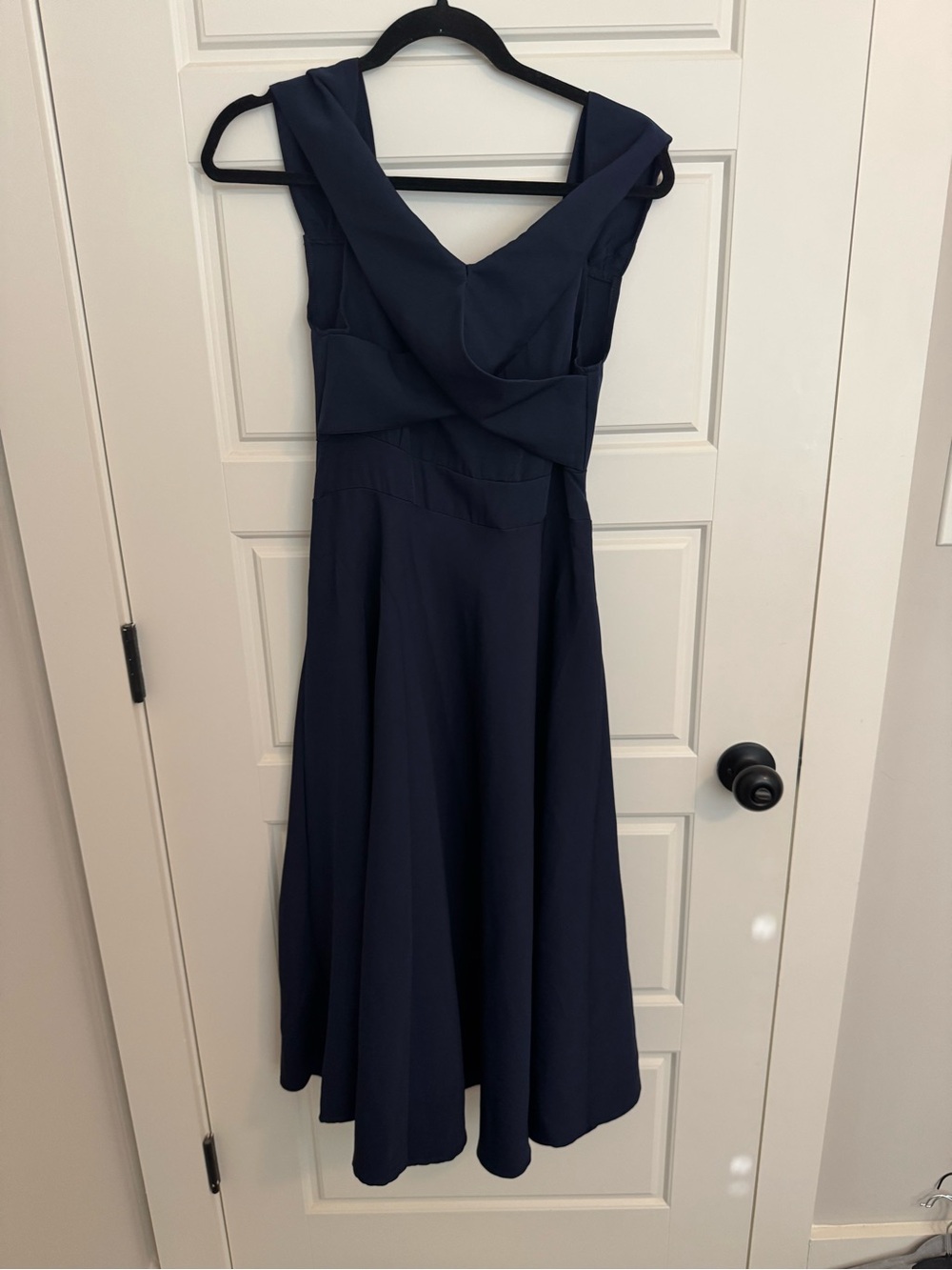 Navy Sleeveless Crossover Fit & Flare Dress